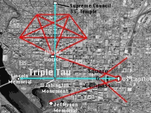 แผนที่ของวอชิงตันดีซี masonic