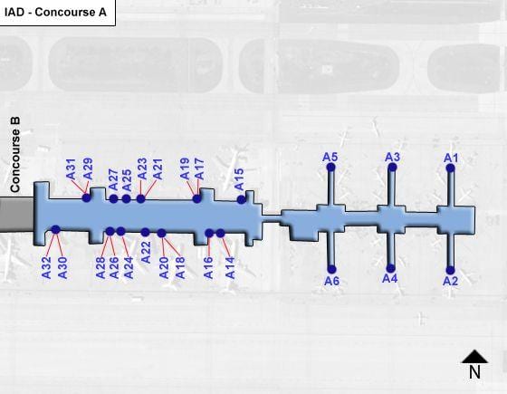 สเตสนามบิน concourse แผนที่