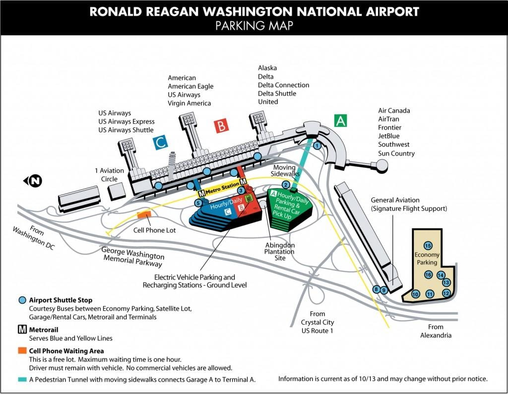 วอชิงตัน dca นแผนที่สนามบิน