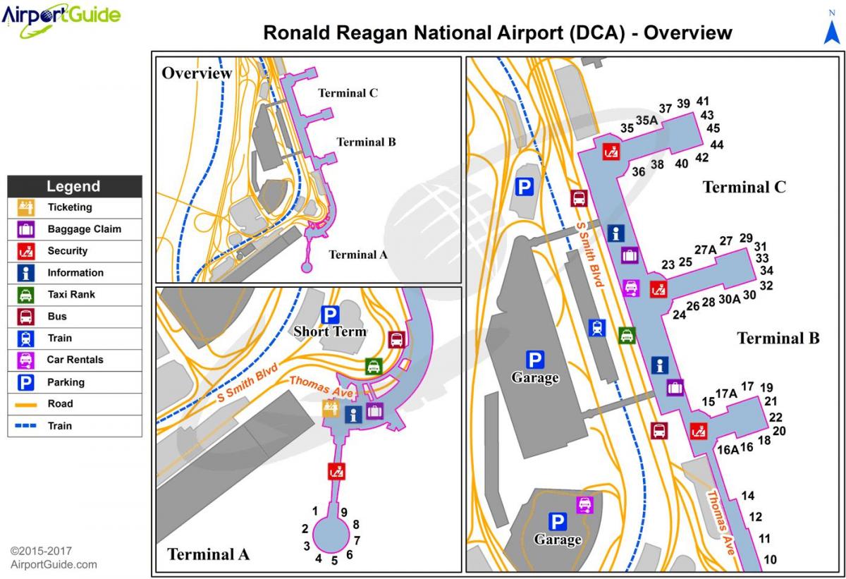 วอชิงตันสนามบินแห่งชาติบนแผนที่