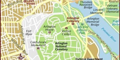 แผนที่ของอาร์ลิงตัวอชิงตันดีซี