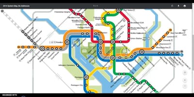 ดีซีเมโทรเดินทางบนแผนที่