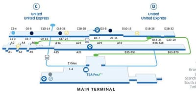 แผนที่ของวอชิงตันดีซี iad สนามบิน