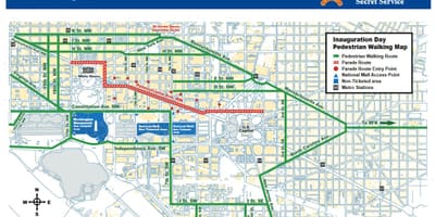 แผนที่ของวอชิงตันถนน closures
