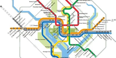วอชิงตันดีซีนรถไฟบนแผนที่