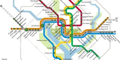 วอชิงตันสถานีรถไฟบนแผนที่