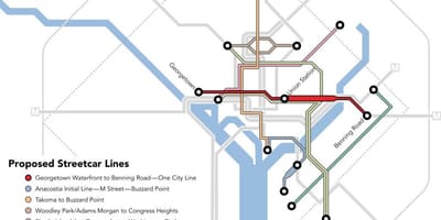 วอชิงตันดีซี streetcar แผนที่