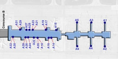 สเตสนามบิน concourse แผนที่