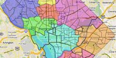 แผนที่ของเขต 1 วอชิงตันจอดรถ