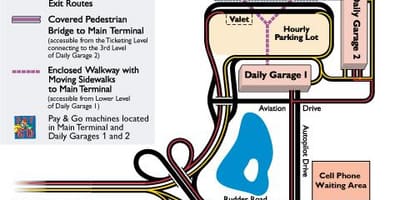 แผนที่ของ iad ลานจอดรถ