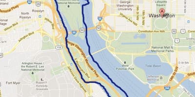 แผนที่ของ potomac แม่น้ำวอชิงตันดีซี