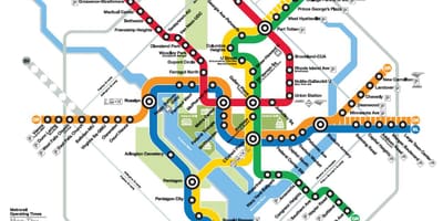 แผนที่ของ wmata นแผนที่ดีซี